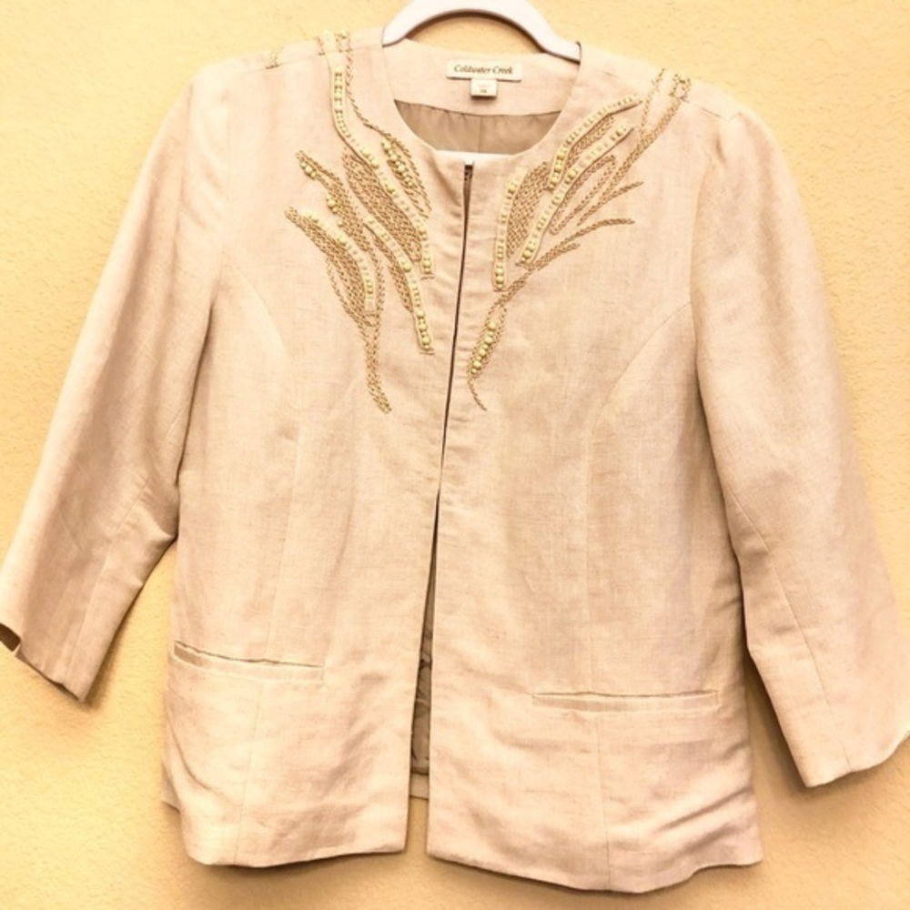 Cold water creek blazer with beads size Pe…